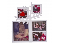 Portafoto multiple resina arbol blanco