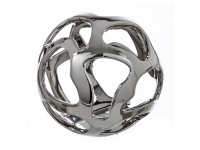 Bola decoración resina plateada 11cm.