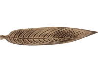 PLATO MADERA HOJA 46CM. MARRON