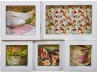 Portafoto 5 multiple resina blanco