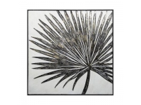 Cuadro madera metal hojas 63x63cm