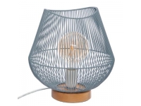 Lampara sobremesa metal-madera azul 28x26 diametro