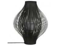 Lampara negra poliester y metal 45x34cm diametro