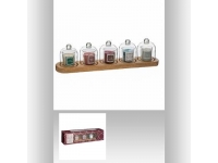 Set 5 velas aromaticas con campana cristal 42x12cm