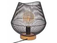 Lampara sobremesa metal-madera 28x26cm diametro