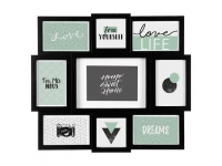 Portafoto resina 9p. negro L48x42H