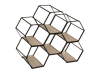 Botellero hexag L.29 x l. 15x A.25 cm metal-madera