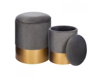 Set 2 pufs 36x44-32x38 gris