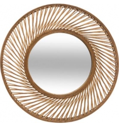 Espejo redondo espiral bambú 72cm.