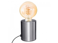 Lámpara metal tubo plata Alto 10cm- D 9cm