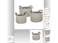 Conjunto de 3 cestas redondas de punto 29-24-21cm