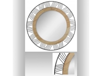 Espejo redondo de metal y madera 45cm