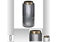 Jarrón de cristal y metal tamaño 26.5cm