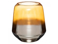 Florero de cristal color plata y ámbar 25x23cm