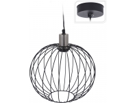 LÁMPARA COLGANTE metal redonda negra