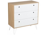 Cómoda 3 cajones mad.-metal  85x40x80