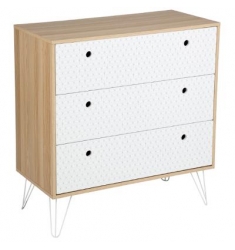 Cómoda 3 cajones mad.-metal  85x40x80