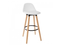 Taburete blanco con almohadilla 42x39xh92cm.