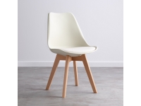 Silla blanca con almohadilla 48x55x81cm.