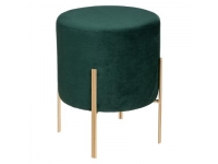 Taburete terciopelo verde D34xH40cm.