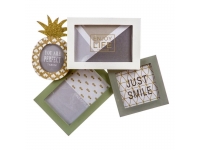 Portafoto multiple 4 madera piña 31cm.