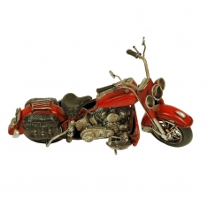 Maqueta metal moto Harley roja peq.