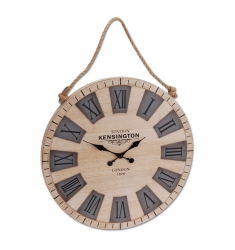 Reloj pared madera redondo 50cm.
